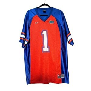 Vintage Nike Florida Gators NCAA Football Jersey #1 Blue Orange Men's Size Large
